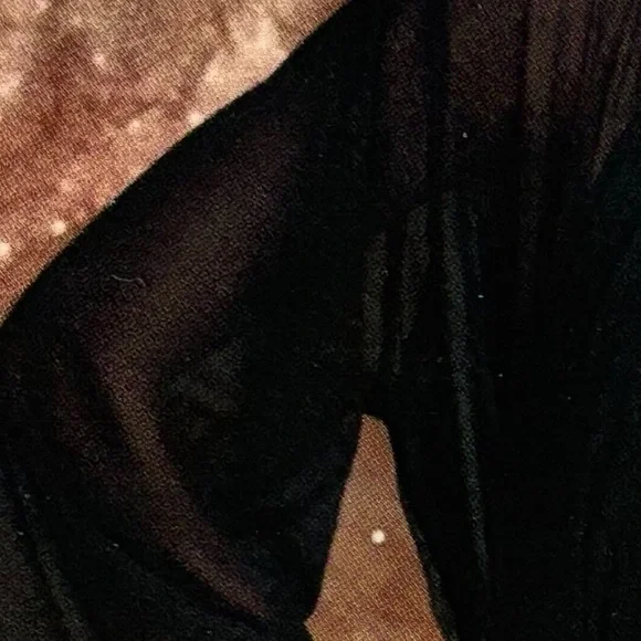 Black Hooded Silk Chiffon Dress - Picture 3 of 4